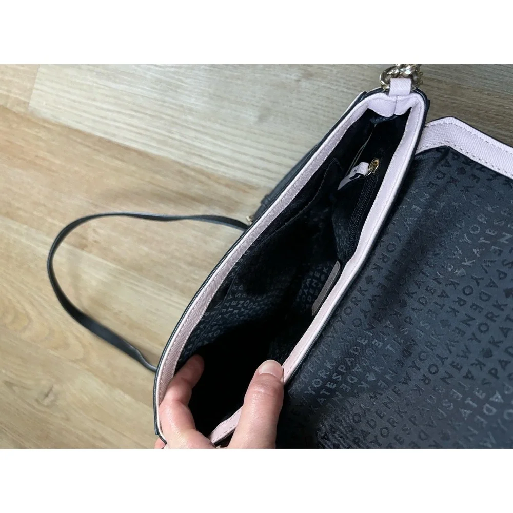 Kate‎ Spade Addison Laurel Way Crossbody Shoulder Bag Chain Pink Black